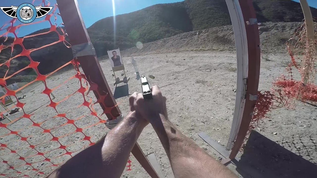 A man using a firearm on the PWA firing range
