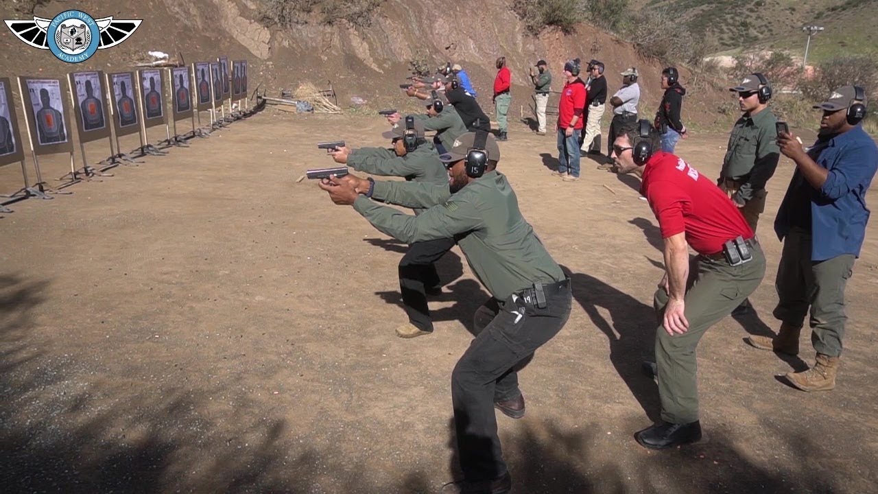 students learning shooting skills in a GI Bill Approved Executive Protection Training Program at PWA.edu